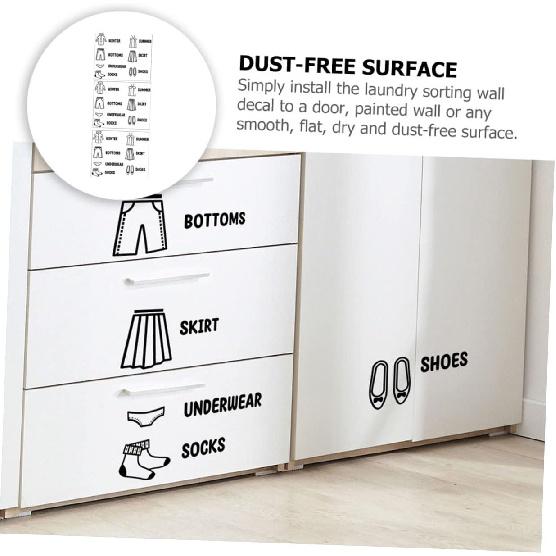 3pcs Boy Girl Clothing Labels Self-Adhesive Clothing Sort Stickers for Dresser Organization Educational Decals for Wardrobe with Pictures and Text