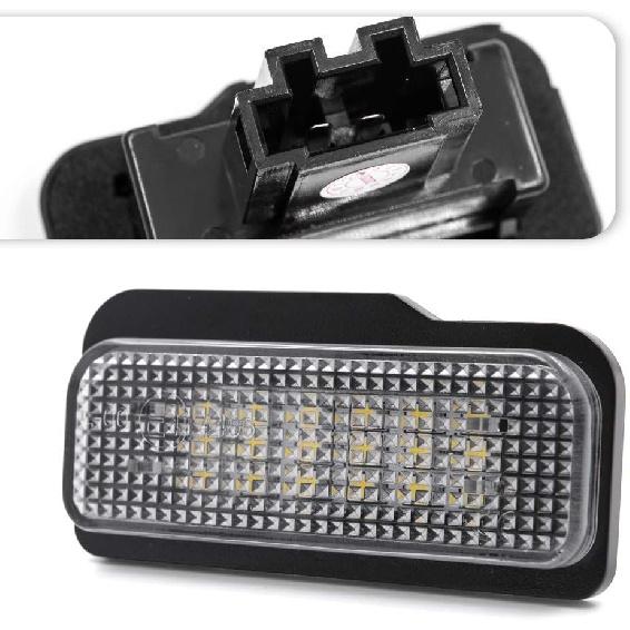 

2pcs LED License Plate Lights Number Lamp for Benz W211 4D, W211 5D, W203 5D, W219 4D, R1712D Powered by 18-SMD Xenon White LED Error Free with CE