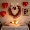 Heart-Shaped Valentine's Day Gypsum Bead Wreath for Door Decoration and Wedding Props