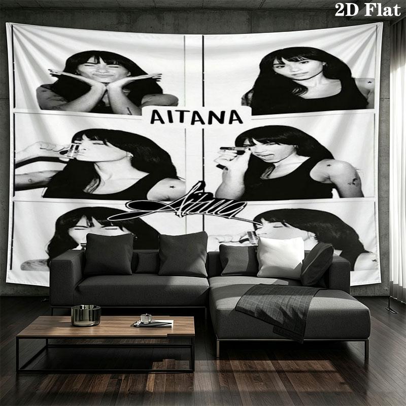Aitana Custom Name Wall Tapestry Aesthetic Wall Hanging Printed Fabric Blanket Decorative Tapestries for Bedroom Living Room Home Decor
