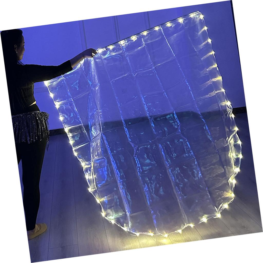 LED Light Up Worship Dance Flag with Extendable Poles Semi Circle Praise Church Banners for Adult and Girls Performances