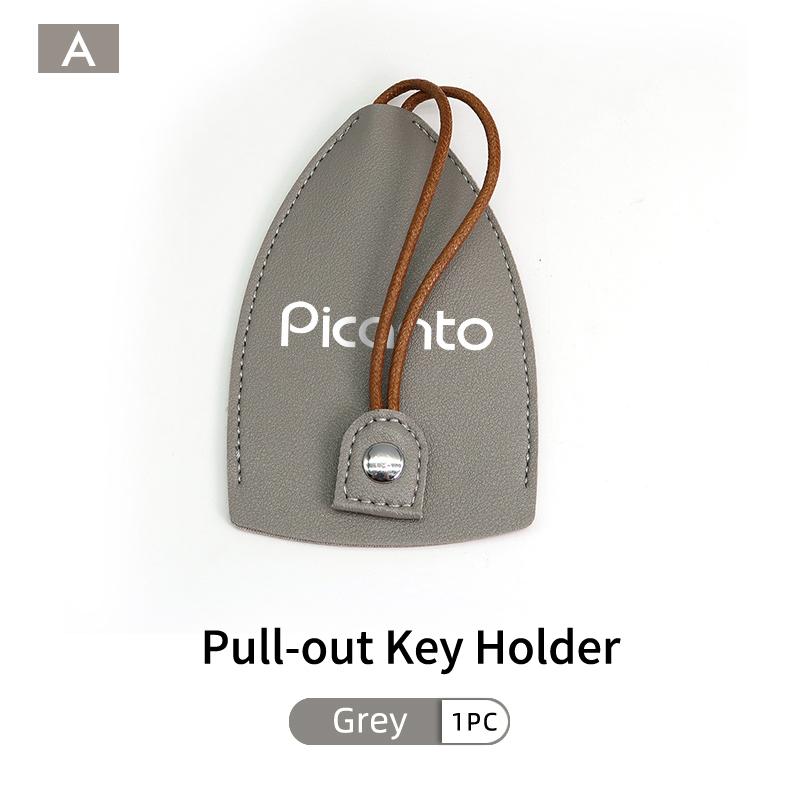 Car Keychain Case Zipper Carbon Fiber Key Protector Cover For KIA Picanto Stonic Venga Sorento Forte
