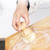 2Pcs Bamboo Dish Brush Flexible Bristles Ergonomic Handle Oil Proof Stain Removal Sink Plate Bowl Pan Scrub Cleaning Scrubber Kitchen Supplies