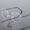 Titanium Alloy Framless Oval Myopia Glasses Finished Women Men Ultra-Light Rimless Prescription Eyeglasses 0 -0.5 -0.75 To -6.0