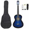 VidaXL Classical Guitar Set for Beginners 8 Pcs Blue 1/2 34"