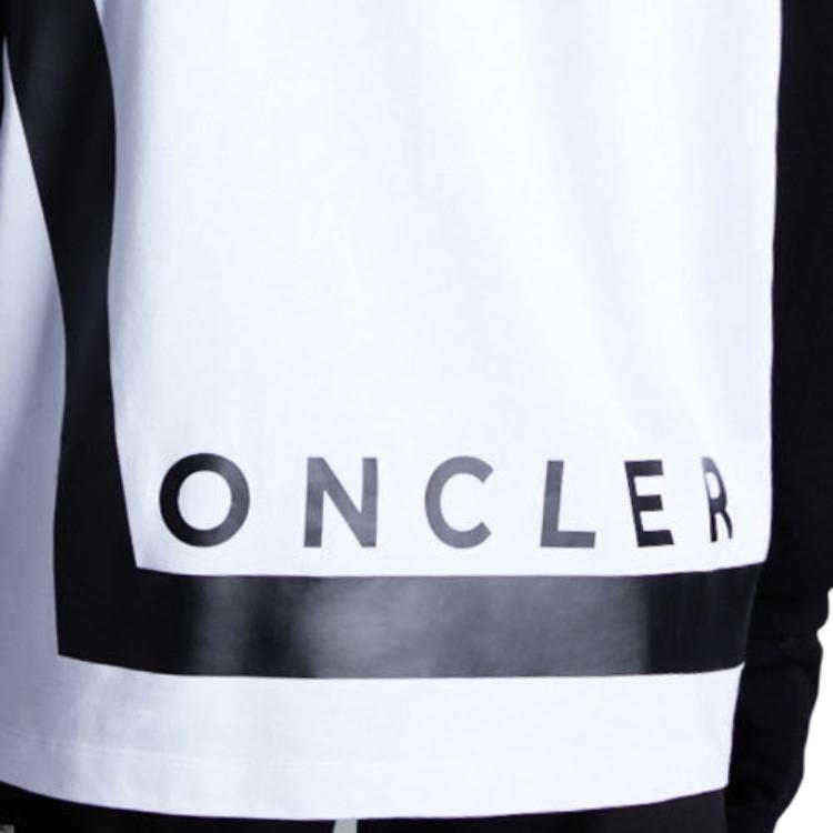 Moncler Ss22 Logo Letter Print Striped Crew Neck Short Sleeve T-Shirt Men tops White H20918C000018390T001
