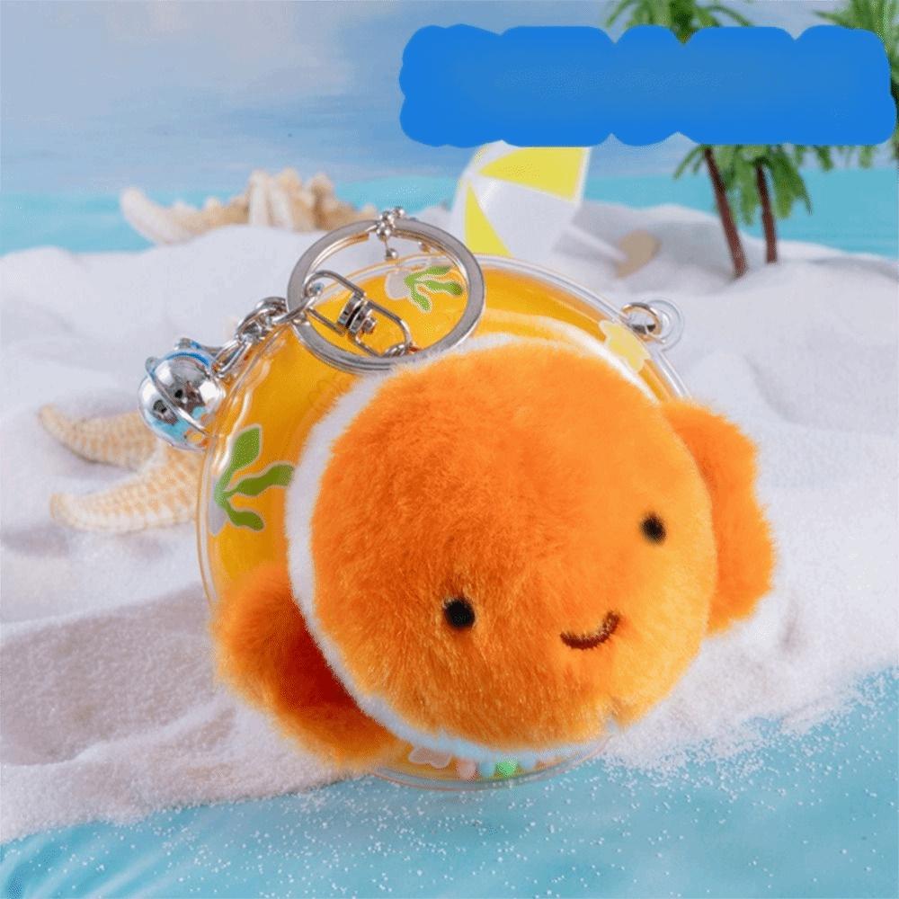 Kawaii Fluffy Sea Turtle Keyring Seahorse Dolphin Plush Doll  Home Decor