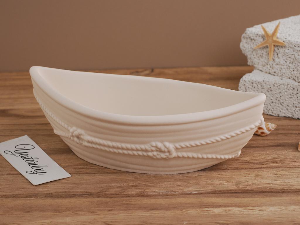 DIY Boat Candle Bowl Silicone Mold Cement Storage Tray Molds Aroma Plaster Cup Resin Concrete Flowerpot Casting Mould Home Decor