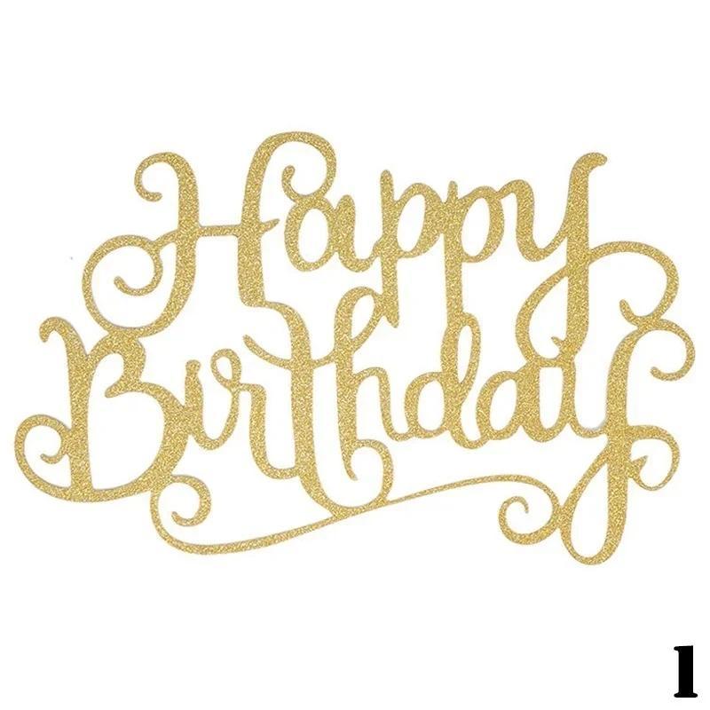 

New Happy Birthday Candle Party Cake Topper Supplies Decoration Gold &Silver Set Baking Small Tools Cake Decoration Accessories gold