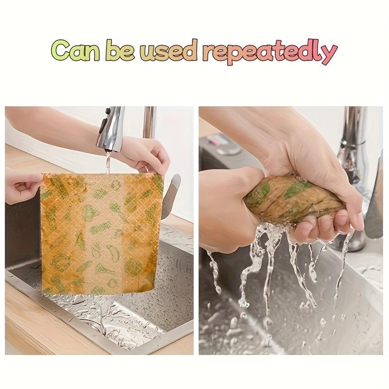 1 Rotolo da 50 Pezzi Panni Usa e Getta da Cucina, Asciugamani di Carta Facili da Pulire con Forte Assorbenza e Spessi a Doppio Strato