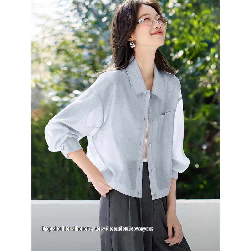 Mohan Yimei Damen Sommer Jacke mit Revers aus Hanf-Mischgewebe 2026