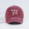 Vintage "Papa's Girl" Print Washed Baseball Cap Adjustable Unisex Daughter Casual Sun Hat