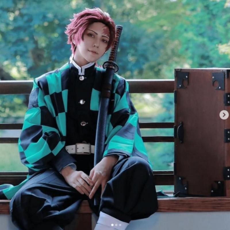 Anime Dämon Slayer Kamado Tanjirou Cosplay Kostüm Kimetsu No Yaiba Cartoon Kostüm Sutis Perücken Halloween Für Kinder Erwachsene CosParty