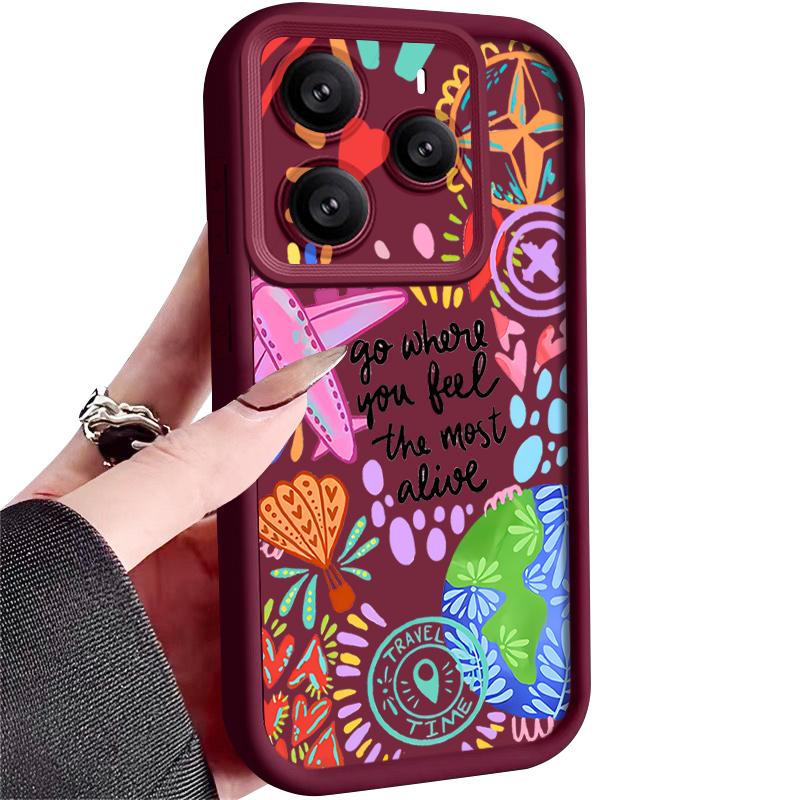 Cartoon Fire Balloon Pattern Case For Xiaomi Redmi Note 14 13 Pro 5G 4G 12 11 Funda Xiaomi 14T 13T 11T Pro Shockproof Bumper Silicone Cover