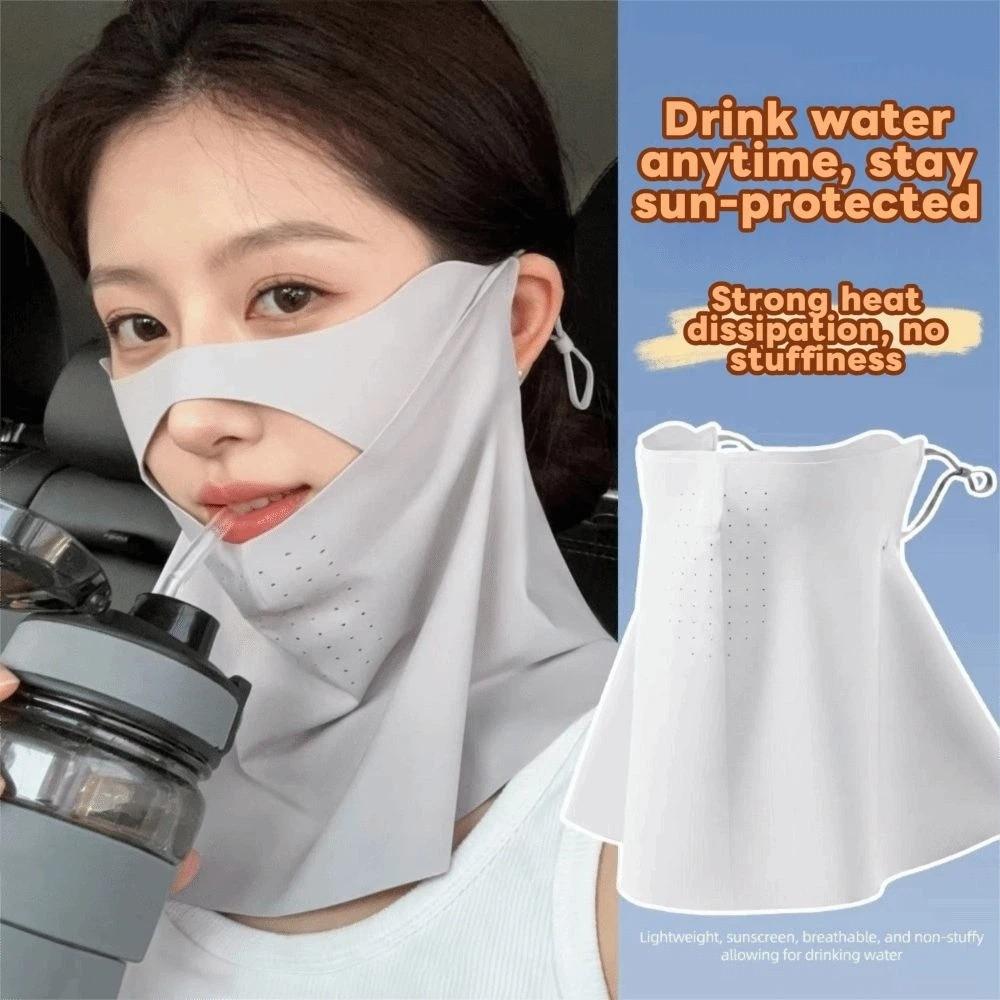 Breathable Cabin-style Face Shield Thin Cycling Mask Sunshade Sunscreen Face Cover  Sun Protection
