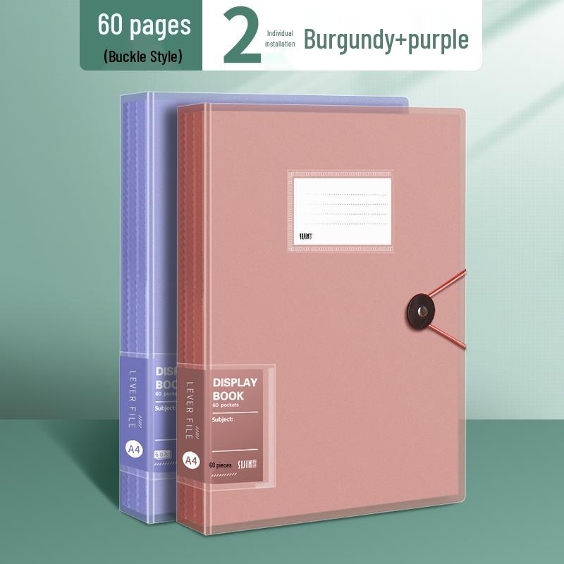 Transparent A4 Document Binder with Multi-Layer Insert Pages for Loose-Leaf Organization