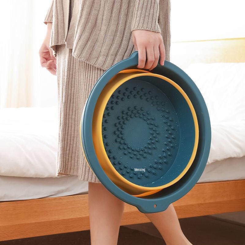 Portable Folding Foot Bath Basin with Massage - Perfect for Home, Dorm, and Travel