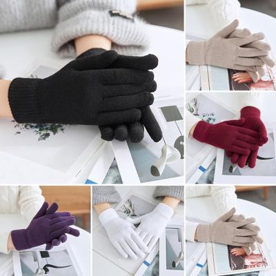 Zimní pletené rukavice Dámské Zesílené Teplé Rukavice Prodyšné Cyklistické Rukavice s Větruodolnými Elastickými Manžetami pro Běhání Pochůzek, Řízení