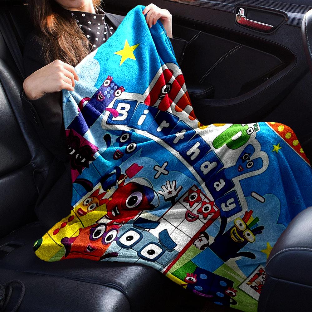 Numberblocks Theme Printed Blanket - Perfect for Couch, Bed, Travel & Outdoor Use | Machine Washable, Cozy & Durable.