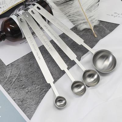 1 szt./1 zestaw Łyżka do ziaren kawy Jednostki z podwójną skalą Odporna na korozję Łyżka do mleka w proszku ze stali nierdzewnej