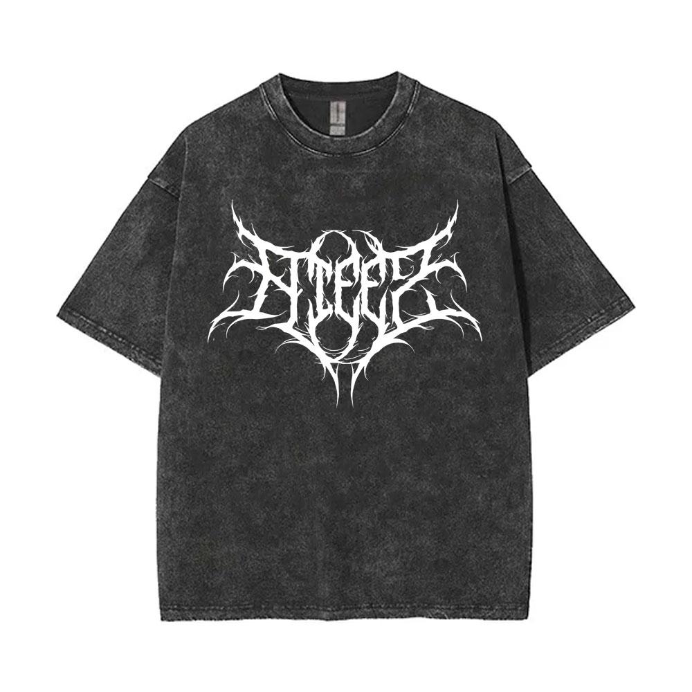 Washed Vintage Kpop ATEEZ "FlX ON" Merch T-shirt Men Women Korean Fashion Trend T Shirts Men's Casual Oversized Cotton T-shirts