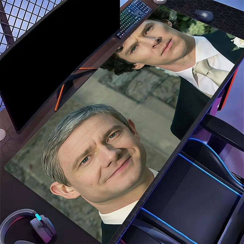 Watson&Sherlock Mouse Pad, Large Gaming Desk Mat, Non-slip XXL Mousepad for Laptop & Tablet, Mini PC Playmat with Stitched Edges