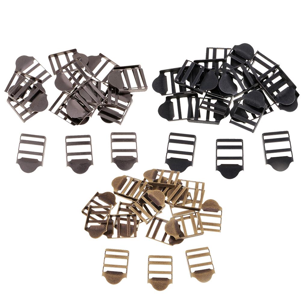 20 Stück Metall-Leiterverschluss-Schiebeschnallen für 0,63 Zoll breite Gürtel