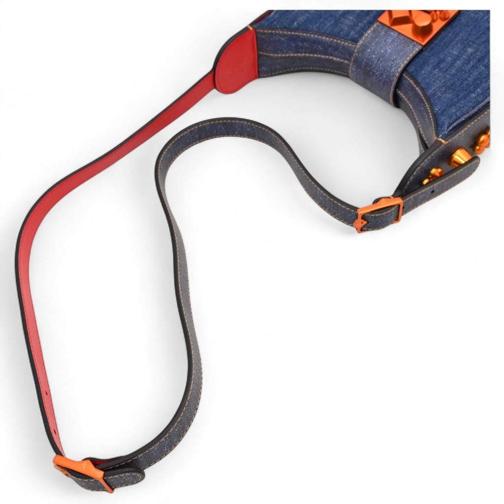 Auth CHRISTIAN LOUBOUTIN CARASKY Denim Shoulder Bag 1225265 cl9962xx