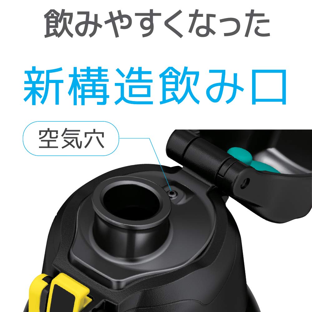 Thermos Water Bottle Vacuum Insulated Sports Bottle Black Camouflage 1.0L FHT-1000F BK-C