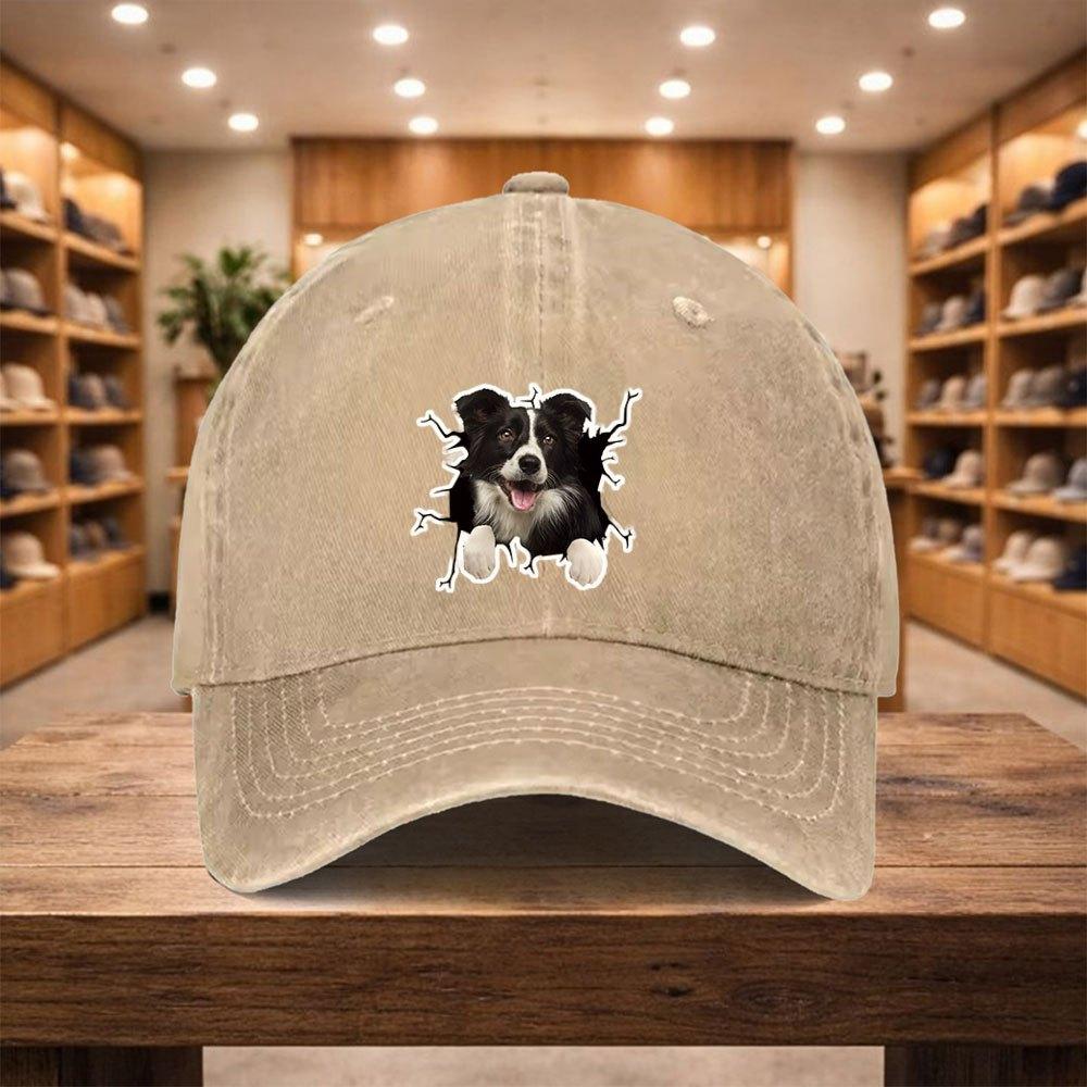 pc Baseball Cap a Casual Duckbill Hat New Style Casual And Versatile Hat Featuring a Border Collie Adjustable Sports Cap Sui