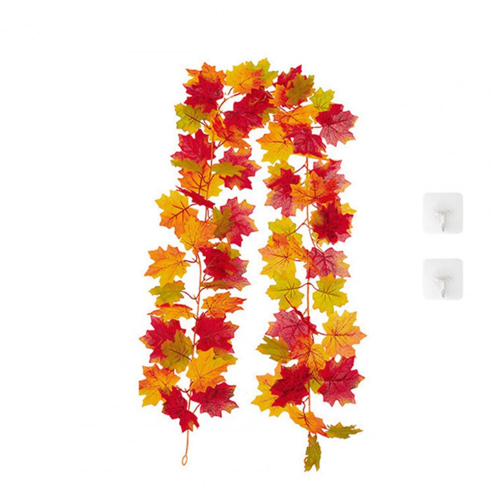 1/2Pcs 175/200CM Fall Maple Leaf Garland Indoor Outdoor Hanging Artificial Leaves Plants Vine Porch Decoration