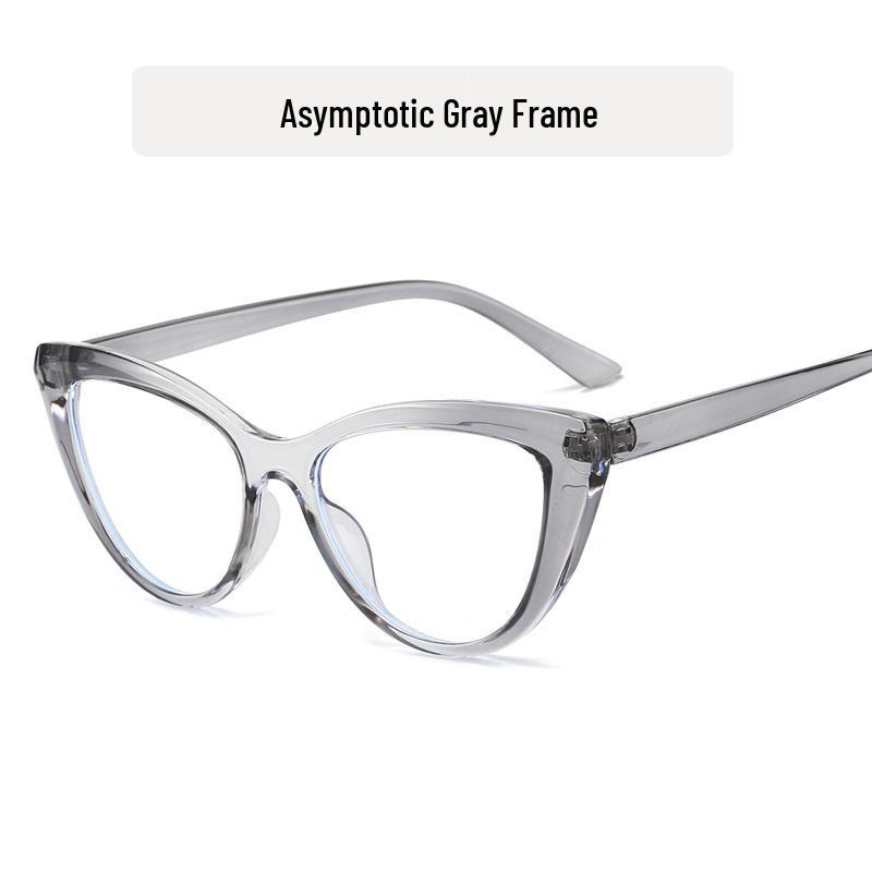 Retro Cat-Eye Color Block Women's Anti-Blue Light Glasses - Fashionable Large Frames, Lens Compatible, Trendy.
