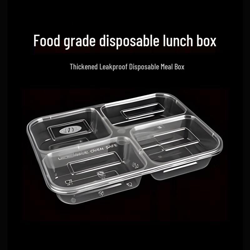 

Clear Disposable 4-Compartment Takeaway Containers (150 Sets)