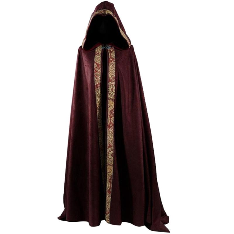 Halloween Death Cloak Loose Comfortable Hooded Death Robe Cloak Meidieval Cape Costume for Adult Cosplay Party Halloween
