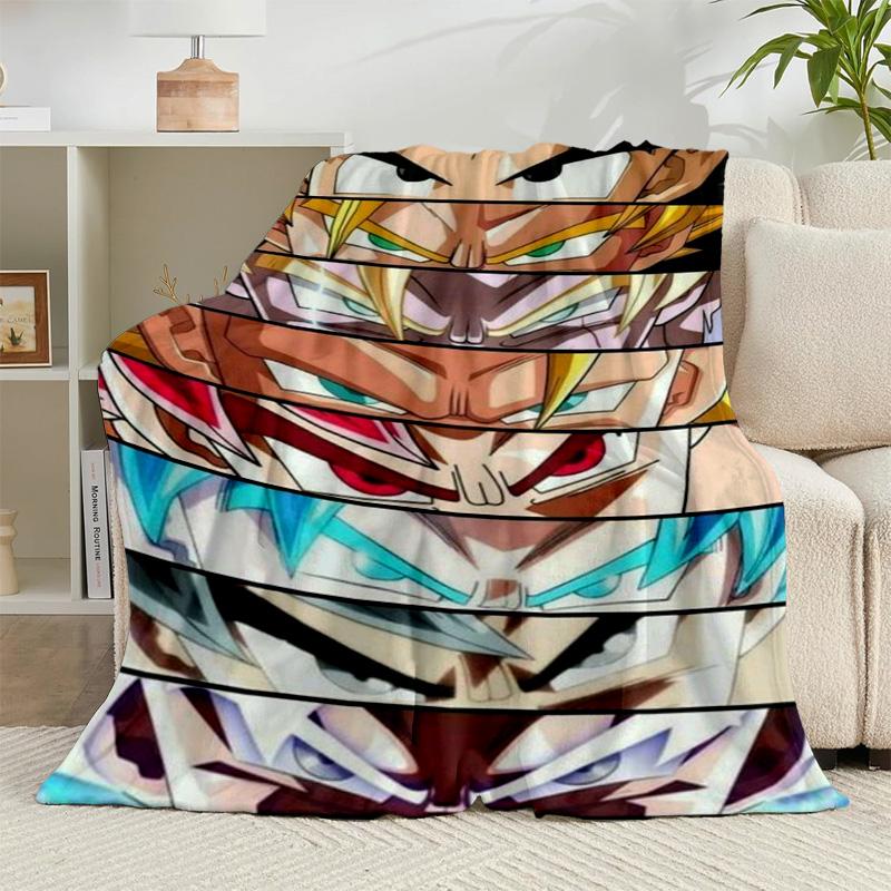 1PC Goku Anime Flannel Blanket Gift, Suitable for Both Men And Women, Soft Ideal for Beds And Sofa, Birthday Or Christmas Gift