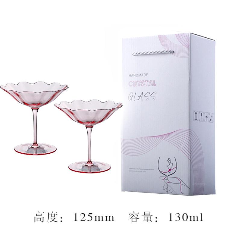 Pink Crystal Champagne Glass Floral Lace Martini Cocktail Cup for Girls