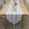Французька біла вишита скатертина для кавового столика Ретро стиль Декоративна тканинна накидка на ТВ-тумбу Рушник Водорозчинна мереживна сітка Прапорець на стіл