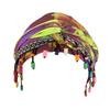 Colorful Beaded Headscarf Cap With Prickly Hair Sticker, Adjustable Pullover Cap, Printed Tail Cap, High Elasticity
