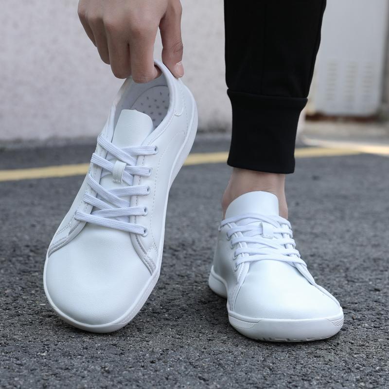 Minimalist Business PU Leather Shoes Wide Toe Outdoor Walking Shoes Waterproof Flats Light Jogging Training Casual Sneakers