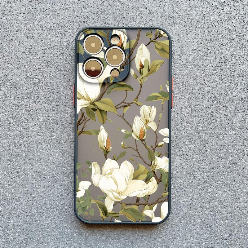 Magnolia Flower Phone Case For iPhone 17 16 15 14 Plus Pro Max 13 12 11 Pro Max Mini X XR XS 16 15 Plus Shockproof Back Covers