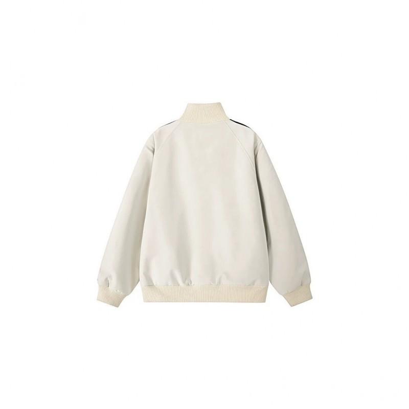 Giacca da uomo oversize con colletto alla coreana 2026 Bomber Sportivo Retrò con Strisce a Contrasto Vestibilità Larga