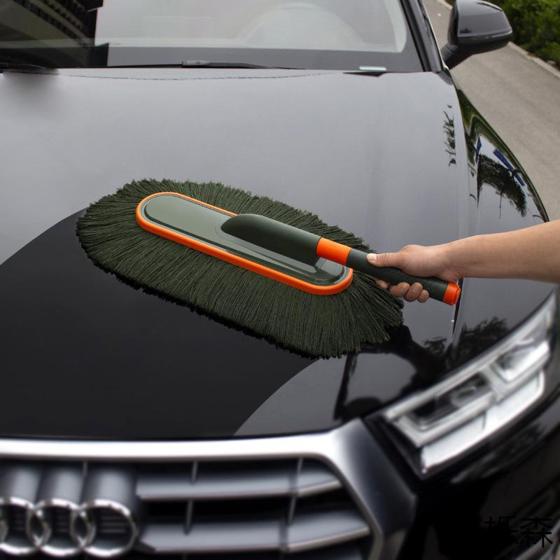 Car Cleaning Duster & Snow Removal Brush with Wax Mop