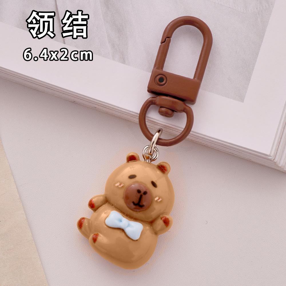 1-50pcs Kawaii Mini Capybara Keychains Cartoon Capybara Bright Bag Phone Keychains Cute Car Pendant Decoration Gift Keyring