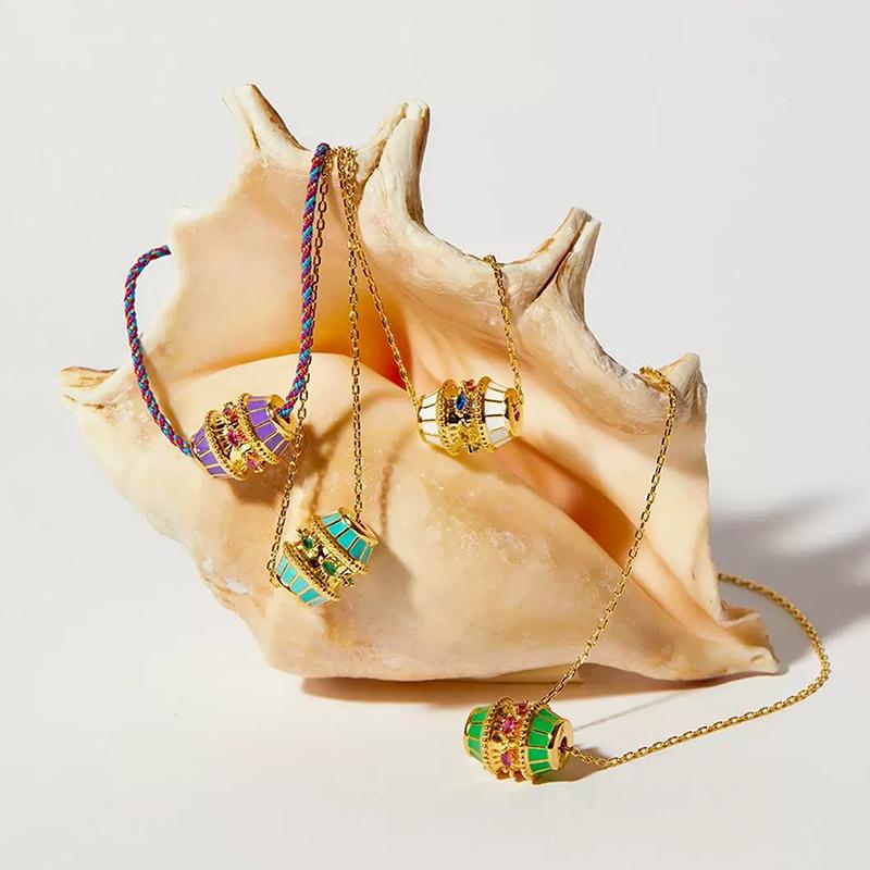 Leichter Luxus Valentinstagsgeschenk Dopamin Armband Halskette Trendiger Trommelanhänger Schmuck