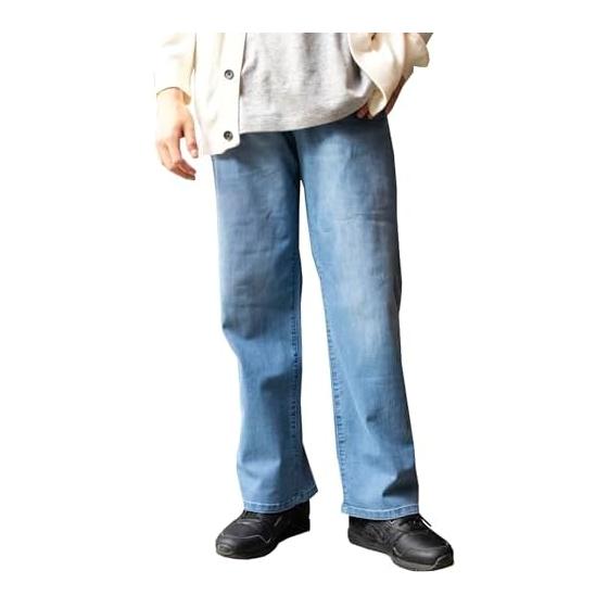 [Been Blue] Wide Denim Jeans Men s Denim Stretch Large Size Straight Wide Loose Kurashiki City, Okayama Prefecture [Beautiful wide denim]