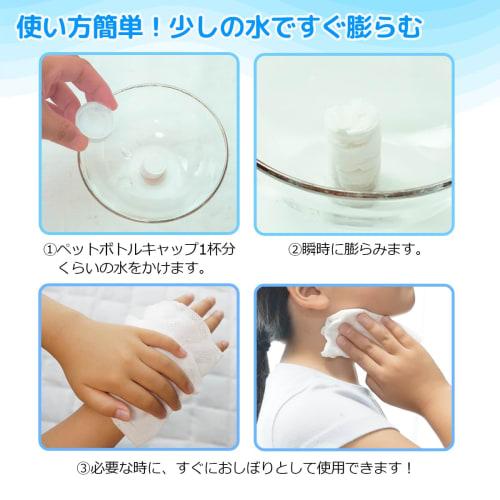 Compressed Towels in a Portable Capsule Case, Disposable Handkerchiefs/Oshibori (30 count) for Disaster Preparedness and Outdoor Use