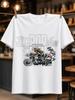 Joe Bar Team Motor Chaud Cartoon Biker On Motorcycle With French Speech Text And Repeated Bro Unisex All Tshirt