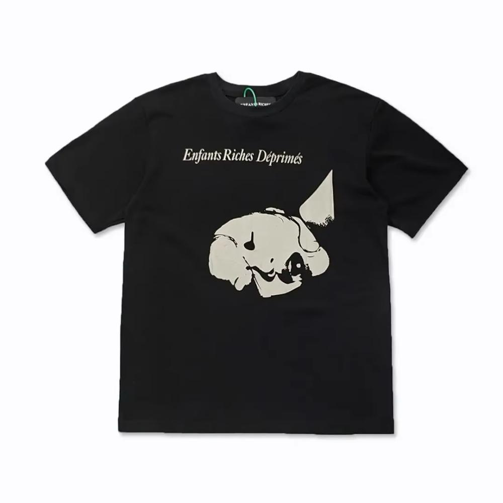 

ERD Меланхолия Модный Бренд Второе поколение Портрет Хай-стрит Принт Свободная Парная Футболка Ретро Круглый Вырез Короткий рукав XXXXXL чёрный