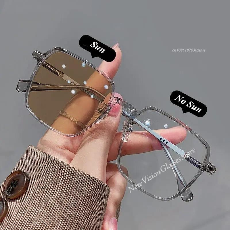 Trendy Fashionable Reading Glasses Women Anti Blue Light Presbyopia Eyewear High-Definition Unisex Transparent Frame Eyeglasses