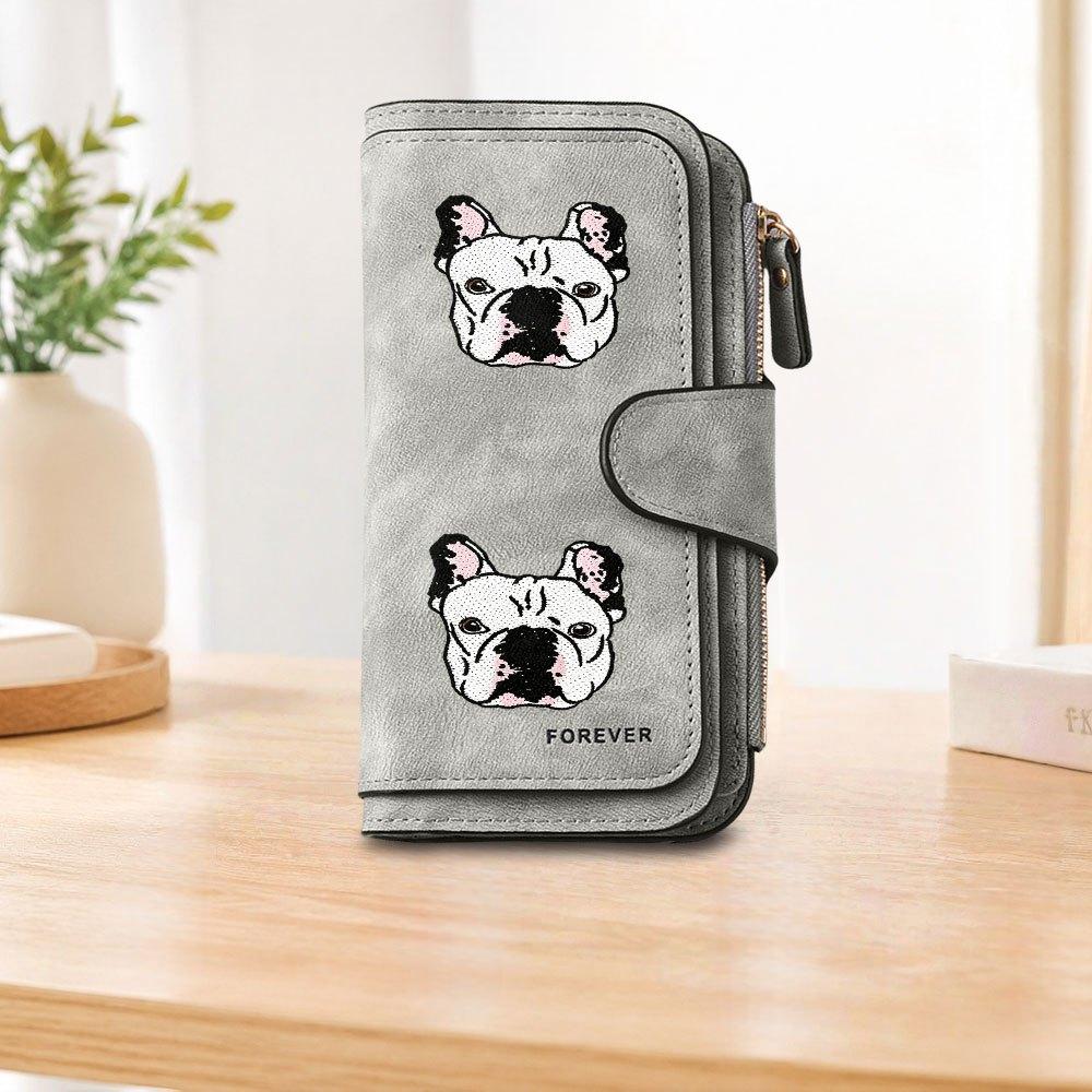 1pc French Bulldog Pattern Long Zipper Wallet, Large Capacity Card Holder, Unisex Clutch Bag, Fashionable Zipper Coin Purse, Suitable for Daily Use,